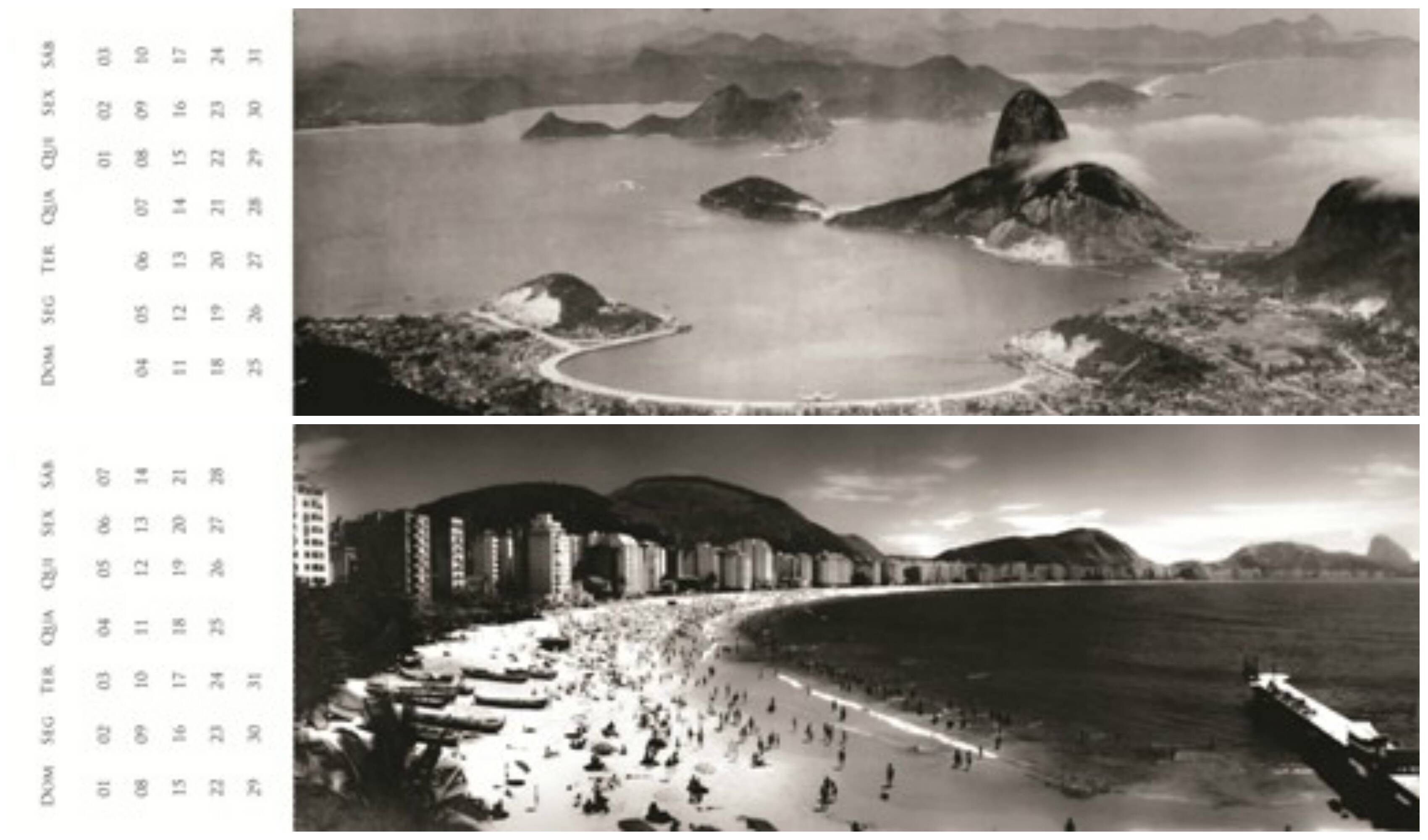 Os meses de janeiro e março em fotos do Rio Antigo, no calendário/marcador do Arquivo Geral do Rio de Janeiro / Foto: divulgação