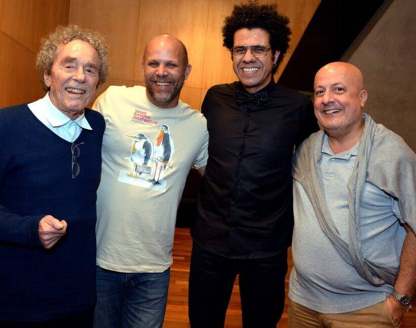 André Midani, Marcos Portinari, Hamilton de Holanda e Emilio Kalil/ Foto: Cristina Granato