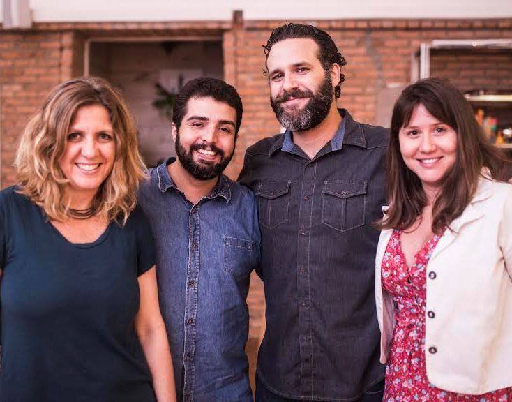 Clarissa Biolchini (co-fundadora da Laje), Guilherme Velho, Ronaldo Porto e Patrícia Cotton: cursos de liderança criativa / Foto: André Hawk