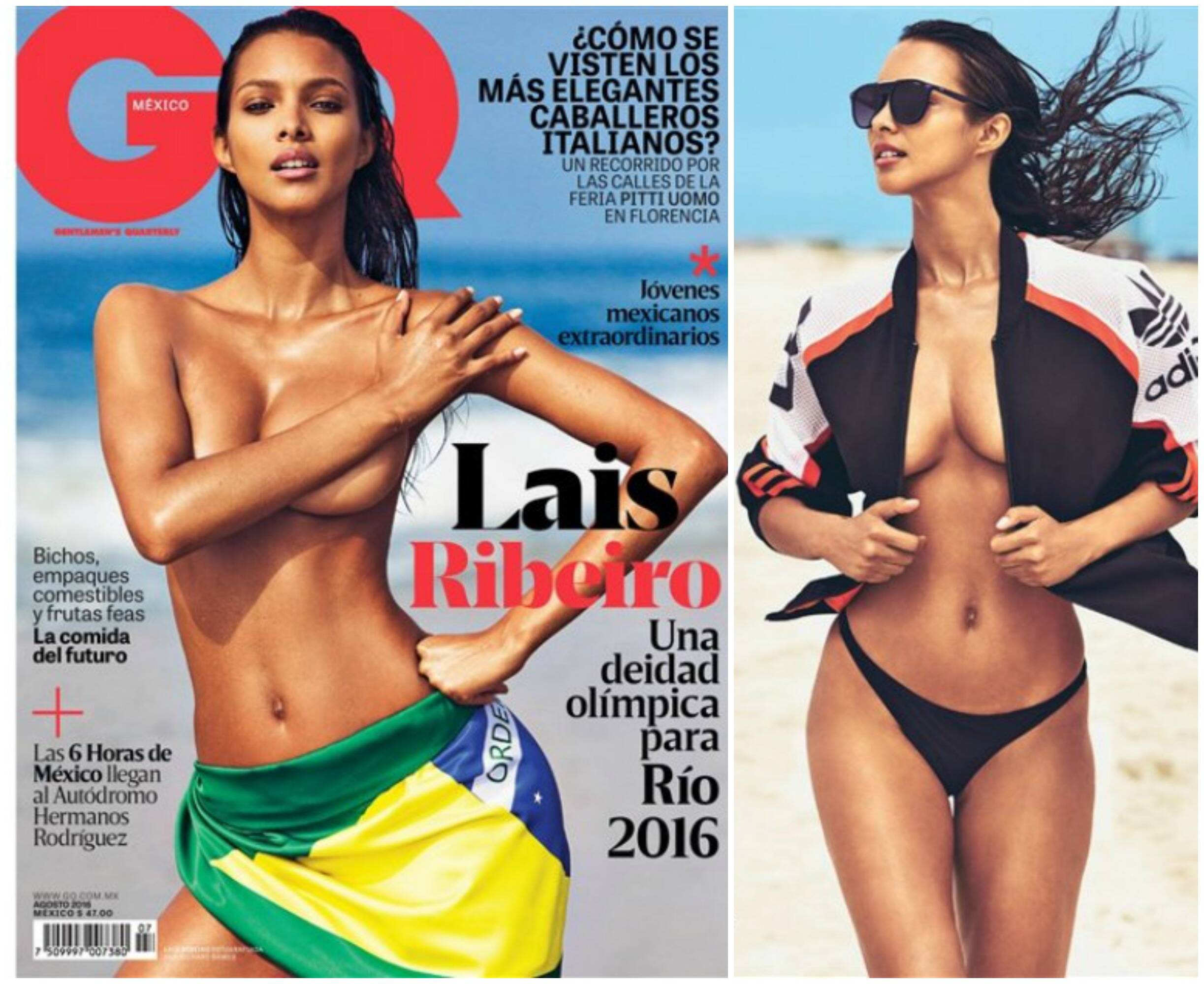 A modelo Laís Ribeiro é a capa e o recheio da edição mexicana da revista masculina GQ, dedicada às Olimpíadas do Rio / Fotos: divulgação