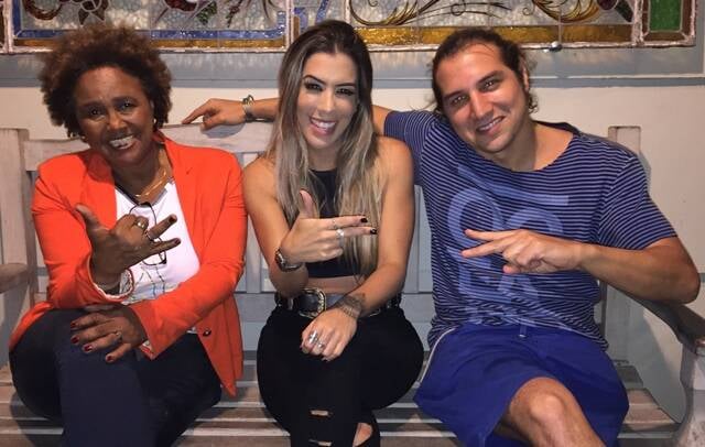 Sandra de Sá, a DJ Larissa Lahw e o músico Rodrigo Shá: toque eletrônico em festival sertanejo / Foto: divulgação