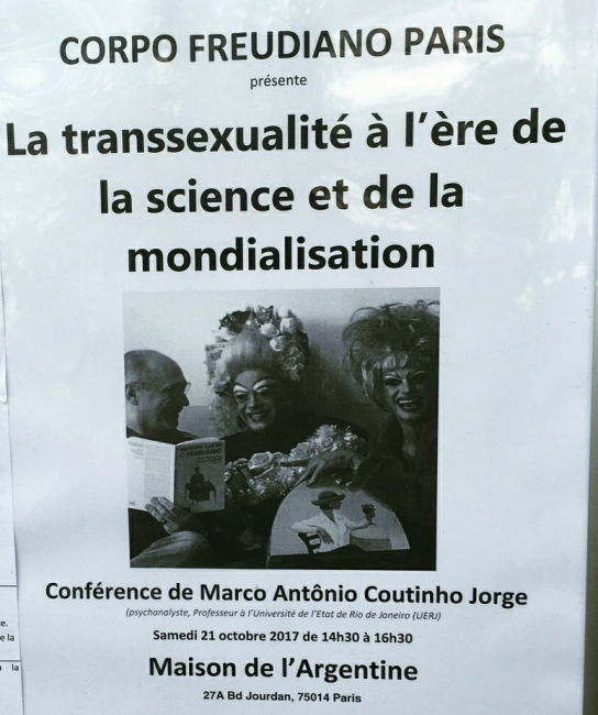 Marco Antonio Coutinho Jorge: cartaz sobre sua palestra em Paris /Foto: Reprodução