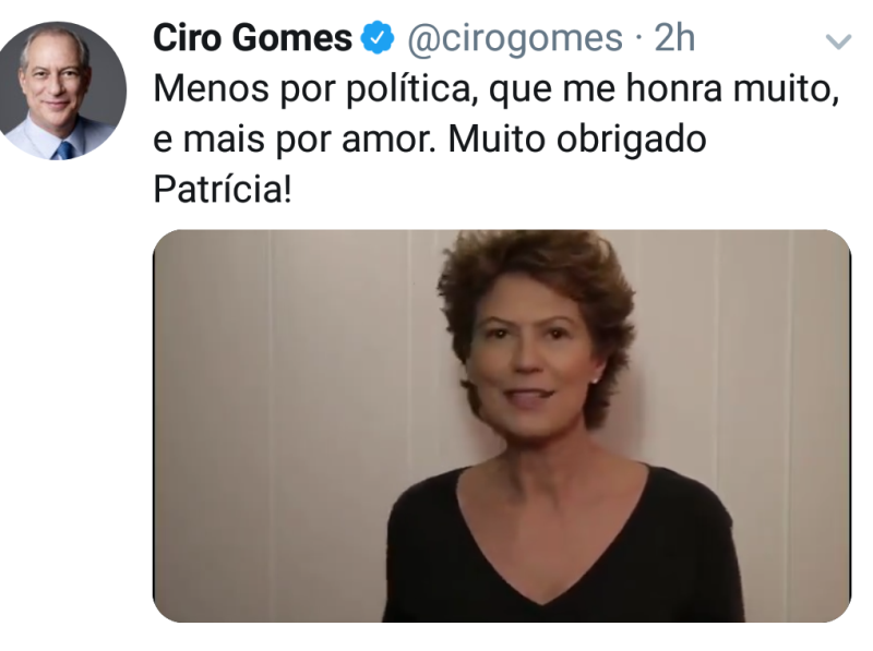 O desmentido de Patr cia Pillar sobre agress o de Ciro Gomes Lu