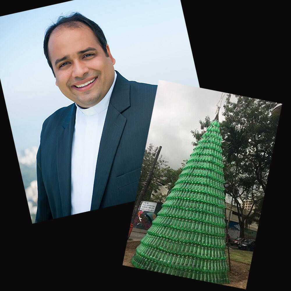 Padre Omar: campanha para arrecadar garrafas PET para árvore de Natal  sustentável | Lu Lacerda | iG