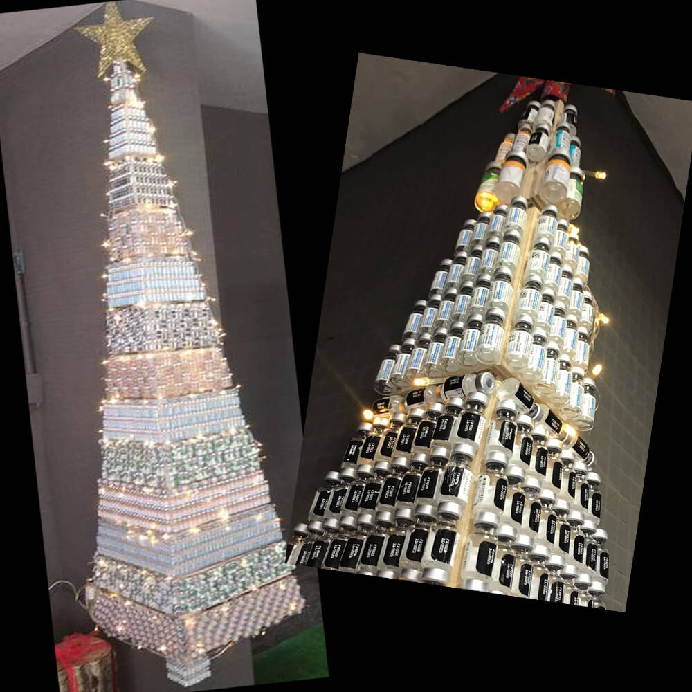 Santa Teresa: árvore de Natal com frascos vazios de vacina da covid | Lu  Lacerda | iG